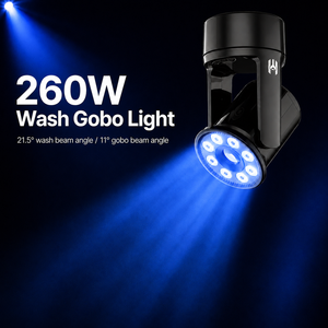 <span class=keywords><strong>Mini</strong></span> Cabeza Móvil LED de 260W con Efecto Gobo RGBW IP20 DMX512, Luz Estroboscópica Ajustable con Efecto Arcoíris para Escenario, Discoteca, Fiesta, Boda - Product Image 4