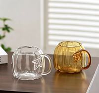 Tasse à café en verre vintage motif citrouille d'automne, verre multi-usage pour cadeau de déménagement, Halloween, cadeau d'affaires et décoration de table