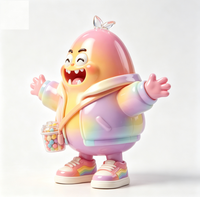 Figurine de collection personnalisée en forme d'œuf de bonbon dégradé, en PVC et ABS, statue d'art fabriquée en Chine, OEM sur mesure pour la vente en gros aux marques