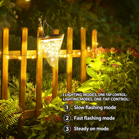 Lampe solaire suspendue à batterie lithium, temps de décharge de 8 à 10 heures, allumage/extinction automatique, capteur de lumière, étanche IP55, lampe conique pour jardin