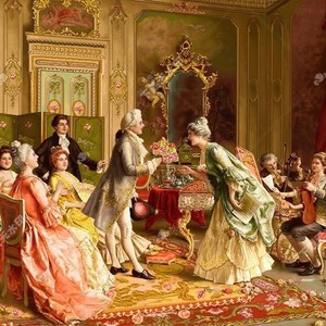 Visita la Francia: Riproduzioni su tela di dipinti <span class=keywords><strong>famosi</strong></span> del XVIII secolo, tra cui quelli di Joseph Karabakh, Classici della Corte - Product Image 5