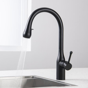 Thiết kế mới Brass Đen kéo ra phun nhà bếp lạnh vòi nước nóng dòng chảy cao duy nhất xử lý kéo xuống Vòi Nước Nhà Bếp - Product Image 3