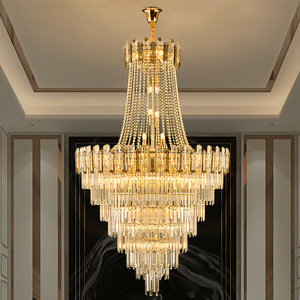 Modern Crystal Chandelier Round Multi Head LED <b>Light</b> For Living Room And Dining Room High Ceiling Villa Luxury <b>Lighting</b> - Product Image 2