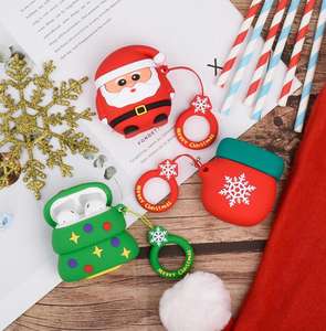 Hot 3D joyeux noël étui pour écouteurs pour Apple <span class=keywords><strong>AirPods</strong></span> casque en Silicone protéger la couverture pour <span class=keywords><strong>Airpods</strong></span> 1 <span class=keywords><strong>2</strong></span> boîte de charge - Product Image 2
