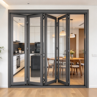 Portes pliantes en verre sur mesure pour villa commerciale, design personnalisé, matériau robuste, installation intérieure et extérieure durable.