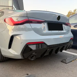 สำหรับรถยนต์ BMW ซีรีส์ 4 รุ่น G22 G23 คูเป้ ปี 2020+ M Sport ชุดแต่งกันชนหลัง ดิฟฟิวเซอร์ สปลิตเตอร์ แผ่นป้องกันใต้กันชน ชุดแต่งตัวถังรถยนต์ - Product Image 4