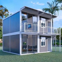Maison conteneur modulaire préfabriquée à deux étages en structure acier, démontable, pour camp, bureau minier, dortoir préfabriqué en kit