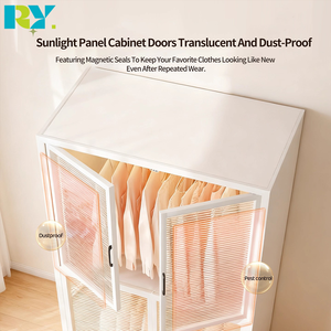 ארון אחסון עצמאי מודרני מפלדה, עמיד, בעל קיבולת גדולה, עמיד לאבק, רהיטים לחדר שינה ביתי, קל להרכבה - Product Image 4