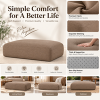 Coussin de siège de banc d'intérieur moderne, rectangulaire, taupe, épais, avec support, antidérapant, garnissage haute densité, doux et durable