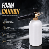 Canon à mousse de 1000 ml avec lance à mousse et connecteur rapide 1/4, pulvérisateur de mousse réglable pour nettoyeur haute pression, lavage de voiture