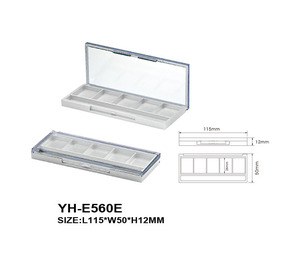 5 Color Slim Rectangle <b>Slime</b> Eyeshadow Palette Container White ABS Plastic Cosmetic Blush Cases Clear Lid for Makeup - Product Image 6