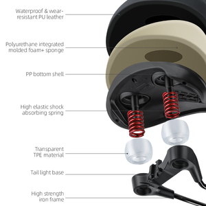 WEST BIKING <span class=keywords><strong>Selle</strong></span> <span class=keywords><strong>de</strong></span> vélo <span class=keywords><strong>de</strong></span> route vtt en éponge souple, imperméable, surface en PU, coussin <span class=keywords><strong>de</strong></span> confort à haute élasticité, siège <span class=keywords><strong>de</strong></span> vélo en cuir - Product Image 5