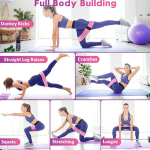 สายรัดออกกำลังกายสำหรับฝึกความแข็งแรงที่บ้าน  สายยางยืดกันลื่นสำหรับบริหารกล้ามเนื้อ<span class=keywords><strong>สะโพก</strong></span>  ทำจากผ้าโพลีเอสเตอร์ - Product Image 6