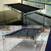Jeux de luxe personnalisés en usine Crystal Design Table de billard de luxe en verre transparent 7 pieds 8 pieds 9 pieds à vendre