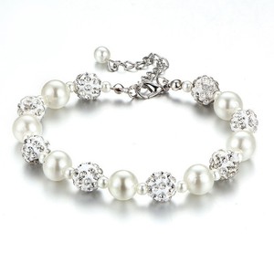 Shiny Full Diamond Pearl Beaded <strong>Bracelet</strong>, Trendy Drill Bead Design, High Texture Elegant Wrist Ornaments for Daily Wear - Product Image 3