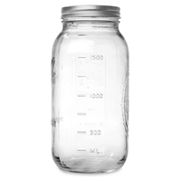 DD2128 Jam Honey Jelly Wedding Favors Canning Jar with Airtight Lids and Bands for Preserving Large 64 oz Wide Mouth Mason Ja