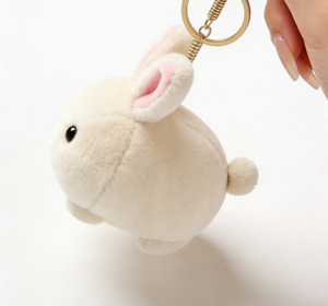 Porte-clés Lapin <span class=keywords><strong>Blanc</strong></span> Mignon en Peluche Douce et Écologique, Breloque Lapin <span class=keywords><strong>Moelleux</strong></span> pour Clés - Product Image 2