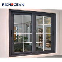 Venta al Por Mayor de Ventanas Corredizas de Aluminio a Prueba de Viento con Doble Vidrio Templado y Mosquitero, Certificación NFRC