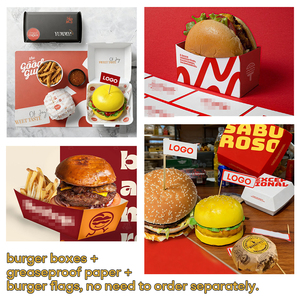 Cajas para <span class=keywords><strong>Hamburguesas</strong></span> con Diseño Personalizado, Contenedor Biodegradable para Llevar, Cajas Compostables para <span class=keywords><strong>Hamburguesas</strong></span> para Comida Saludable de Cafetería - Product Image 3