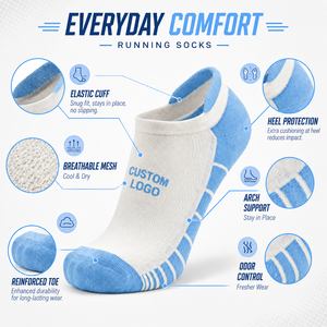 Custom Low Cut Running <b>Socks</b> Ankle Compression Cushioned <b>Moisture</b> Wicking Quick Dry Athletic <b>Socks</b> with Logo for Adults - Product Image 3