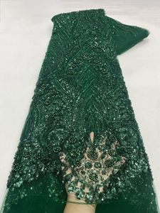 NI.AI Nuovo Design Tessuto Ricamato con Motivi Simmetrici, Pizzo in Rete con Paillettes e Perle, Tessuto in Pizzo con Paillettes - Product Image 3