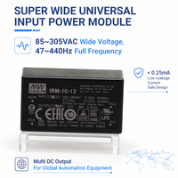 IRM-10 10W AC-DC Modul Daya Industri Tunggal PCB Mount Input 85-264VAC Efisiensi 82% <0.1W Tanpa Beban Garansi 3 Tahun CE
