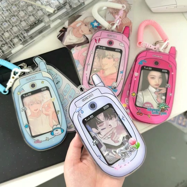 Custom Design Acrylic UV Printing Cute Kpop Anime Photocard Keychain Phone Style Card Holder Standee