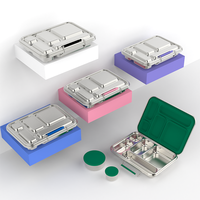 Dongguan pour la vente en gros de boîtes à lunch bento réutilisables en acier inoxydable 304 avec couvercle en PP mignon pour l'école, le bureau, les enfants