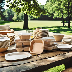 Ensemble de barquettes alimentaires en papier kraft personnalisables, contenants jetables de qualité alimentaire pour salades, déjeuners et plats à emporter, couleurs personnalisables - Product Image 1