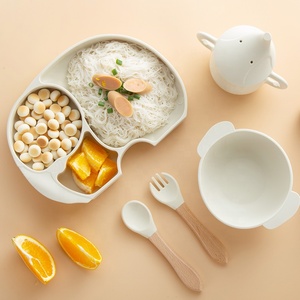 Lot de 2 ustensiles d'alimentation <span class=keywords><strong>pour</strong></span> bébé en silicone de qualité alimentaire sans BPA, modèle HY-MD23005 Hongyu (bol, tasse, paille, assiette, bavoirs) - Product Image 5