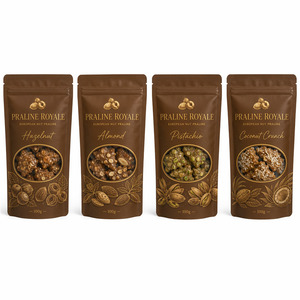Sacchetti in plastica stand-up con finestra e chiusura a zip richiudibile per praline europee, caffè e alimenti, ideali per la vendita al dettaglio in caffetterie - Product Image 1