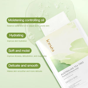 Vente en gros Icesea – Hydratant visage en feuille aux herbes naturelles d'arbre à thé australien, réduction des boutons, nettoyage des pores, service de marque privée - Product Image 2