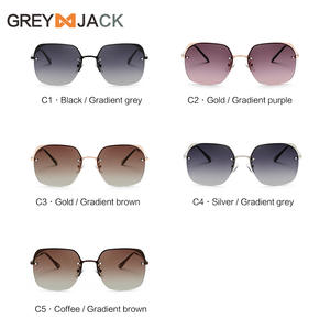 Gafas de sol polarizadas sin montura Greyjack para mujer, montura metálica, lentes TAC, protección UV400, parasoles de clase 2 - Product Image 4