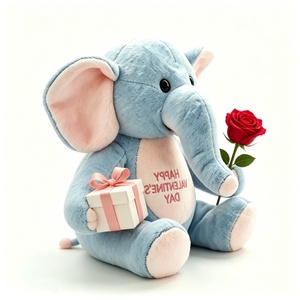 Customized <b>Elephant</b> Plush with Rose, <b>Elephant</b> Plush with <b>Gift</b> Box, Soft Blue <b>Elephant</b> Plushie, Cute <b>Elephant</b> Toy - Product Image 3
