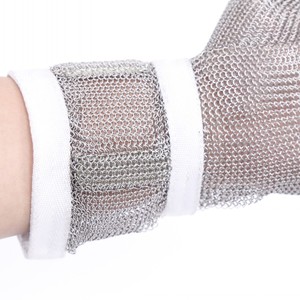 Gants en <span class=keywords><strong>maille</strong></span> métallique, gants en chaîne <span class=keywords><strong>de</strong></span> mailles en acier inoxydable, protection des mains, gants <span class=keywords><strong>de</strong></span> sécurité avec <span class=keywords><strong>manchette</strong></span> <span class=keywords><strong>de</strong></span> 15 cm pour les transformateurs <span class=keywords><strong>de</strong></span> viande - Product Image 3