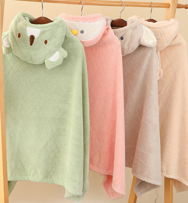 Newborn Elephant Hooded Cotton Bathrobe | Soft Absorbent Quick-Dry Baby Bath Towel Cloak for Kids