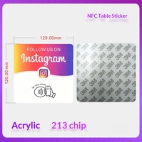Tideseer Plaque d'avis personnalisable en acrylique NFC Chip213, étiquette autocollante de table pour carte de commande et code QR