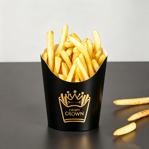 Gobelets jetables en papier kraft pour frites, résistants à la graisse, pour poulet frit, snacks, emballage de restauration rapide, logo personnalisé accepté - Product Image 3