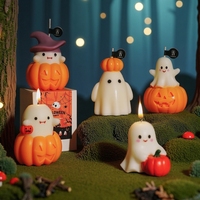 Bougie parfumée Citrouille Fantôme pour Halloween, en cire de soja, faite à la main, idéale comme souvenir ou cadeau pour la décoration de table de fête d'Halloween