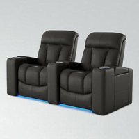 Sièges de cinéma professionnels 4, 3 et 2 places, canapé motorisé avec station de charge, porte-gobelets intégrés et éclairage d'ambiance LED