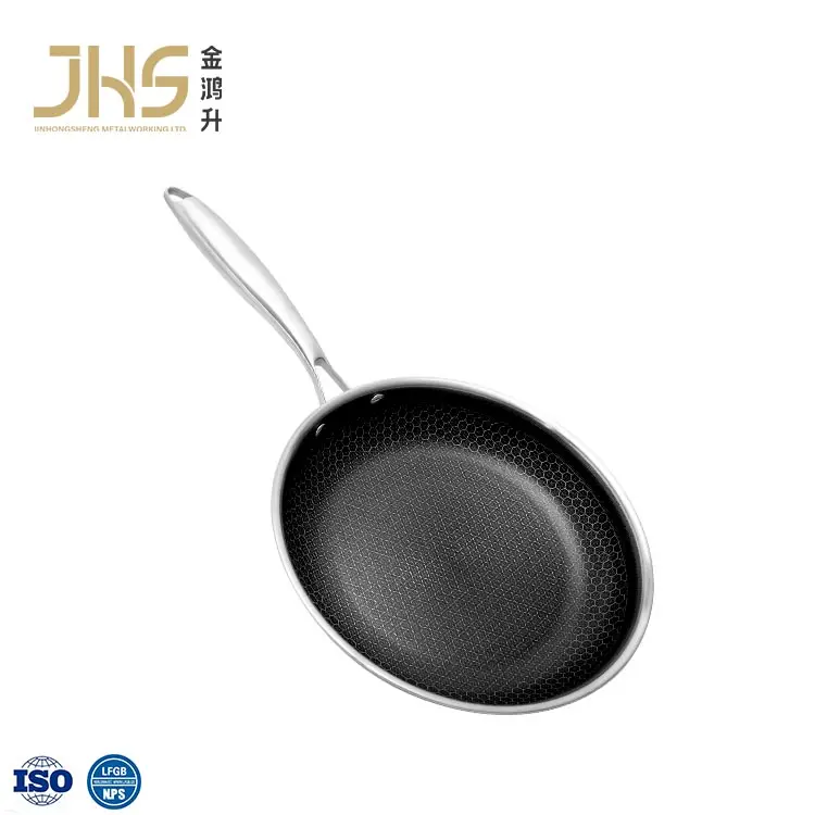 Chất lượng cao bán buôn đôi khắc Xylan đáng tin cậy không dính lớp phủ tổ ong Frying Pan