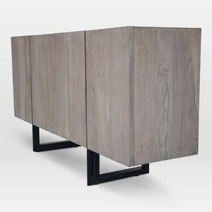 Buffet moderne français à 4 portes en bois massif avec base en fer forgé, idéal pour salon, cuisine, hôtel - Product Image 2