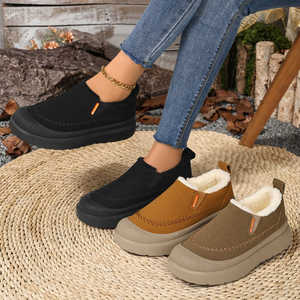 Zapatos de ocio sintéticos para mujer, invierno 2026, novedad transfronteriza, forro de felpa, suela antideslizante, estilo casual sin cordones - Product Image 4