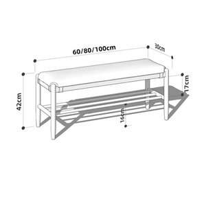 JIAMUJIA - Banco de Madera Maciza Moderno para Entrada o Escuela, con Funda Extraíble y Almacenamiento, Reposapiés de Madera de Alta Calidad - Product Image 6