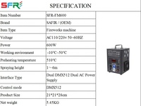 Machine à feux d'artifice sans fil SAFIR SFR-SP750, télécommande, fontaine à étincelles, DMX512, 750W, corps en aluminium, hauteur de pulvérisation 1-6m