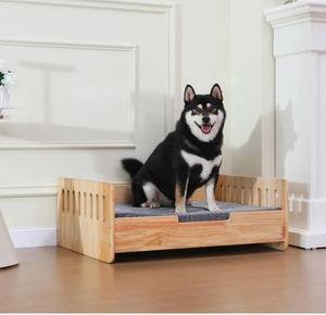 Luxury Modern Wooden Cat Sleeping Bed Solid <strong>Pattern</strong> Durable &amp; Eco-Friendly Indoor Pet Furniture in Rectangle Shape Made <strong>Pine</strong> - Product Image 1