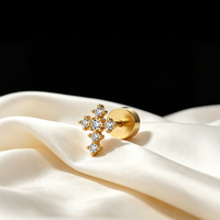 Boucles d'oreilles créatives évidées style européen et américain, plaquées or 18 carats, avec clous à vis, motif palmier rétro classique pour femmes