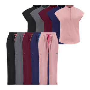 Divisa Medica Traspirante ed Elastica in Poliestere, Rayon e Spandex, Set Uniforme Resistente per Infermieri, <span class=keywords><strong>Abbigliamento</strong></span> per Personale Ospedaliero e Clinico - Product Image 2