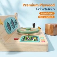 Volant et levier de vitesses interactifs en bois pour simulateur de conduite de voiture, tableau de bord sensoriel Montessori sans écran pour tout-petits