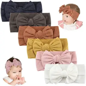 Luma Fit All Baby Hair Accessories Large Bow Soft Elastic Various Color Baby Headbands Nylon Headband Baby Hairbands For Girls